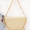 Nautical Charm Woven Pearl Shoulder Bag