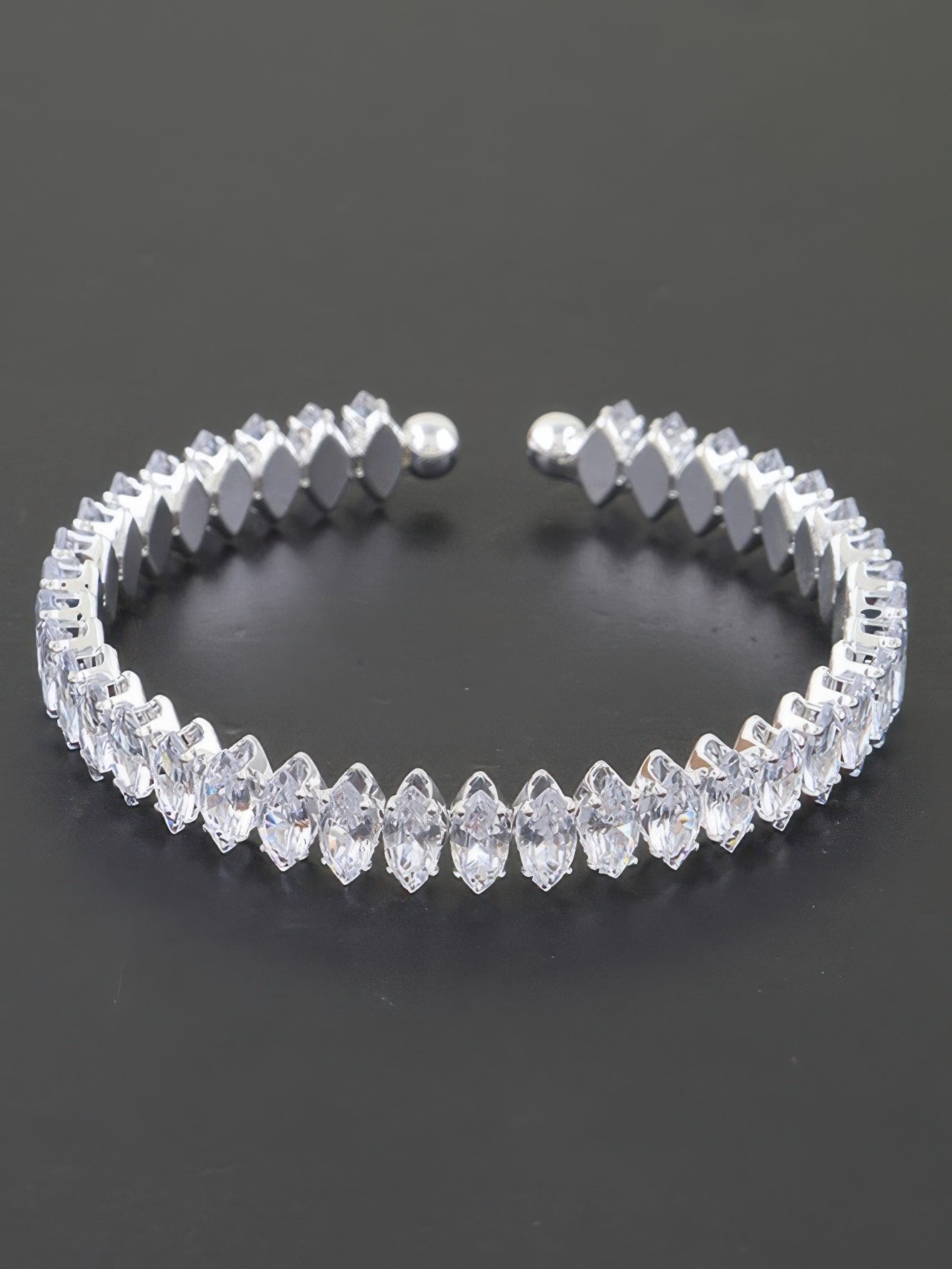 The Vega Marquise Cuff – marquise cubic zirconia cuff bracelet, view 3