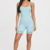Ribbed Solid Romper