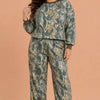 Plus Size Camo Long Sleeve Top & Pant Set