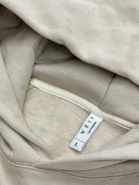 Inside view of the Premium cotton blend hoodie set showcasing the label and soft fabric.
