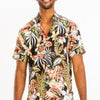 Mens Print Hawaiian Button Down Shirt