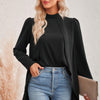 Solid High Low Long Sleeve Blouse