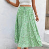 Plus Floral Print Drawstring Waist Fit Skirt