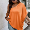 Plus One Shoulder Solid Casual Loose Fit Shirt