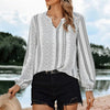 Striped V Neck Vertical Stripe Loose Blouse