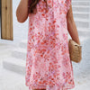 Floral Print Elegant Sleeveless Ruffle A Line Dress