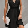 Sleeveless Open Back Knot V Neck Elastic Dress