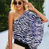 One Shoulder Zebra Print Loose Top