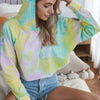 Tie Dye Crop Loose Pullover Hoodie