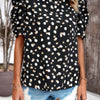Puff Sleeves Allover Print Knot Loose Fit Top