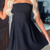 Off Shoulder Elegant Tube Cuff A Swing Short Dress
