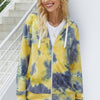 Tie Dye Full Zip Drawstring Hoodie