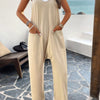 Pocketed Spaghetti Strap Loose Sleeveless Jumpsuit