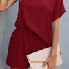 One Shoulder Batwing Sleeve High Waist Romper