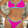 Two Pieces Color Block Cut Out Bikini