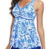 Printed Sleeveless Ruffle Two Pieces Swimsuits