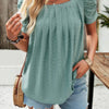 Square Neck Puff Sleeve Tunic Tops Eyelet Shirt