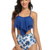 Printed Ruffle High-Waisted Bikini Set