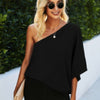 One Shoulder Solid Loose Top