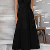 Solid Sleeveless Smocked Tiered Maxi Cami Dress