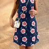 Round Neck Floral Print Sleeveless Loose Dress