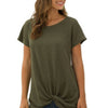 Crew Neck Solid Color Tunic Tops