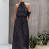 Halter Neck Polka Dot Swing Dress