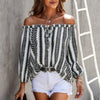 Strip Color Block Off Shoulder Blouse