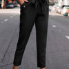 Ruffle Belt Pocket Solid Skinny Pants