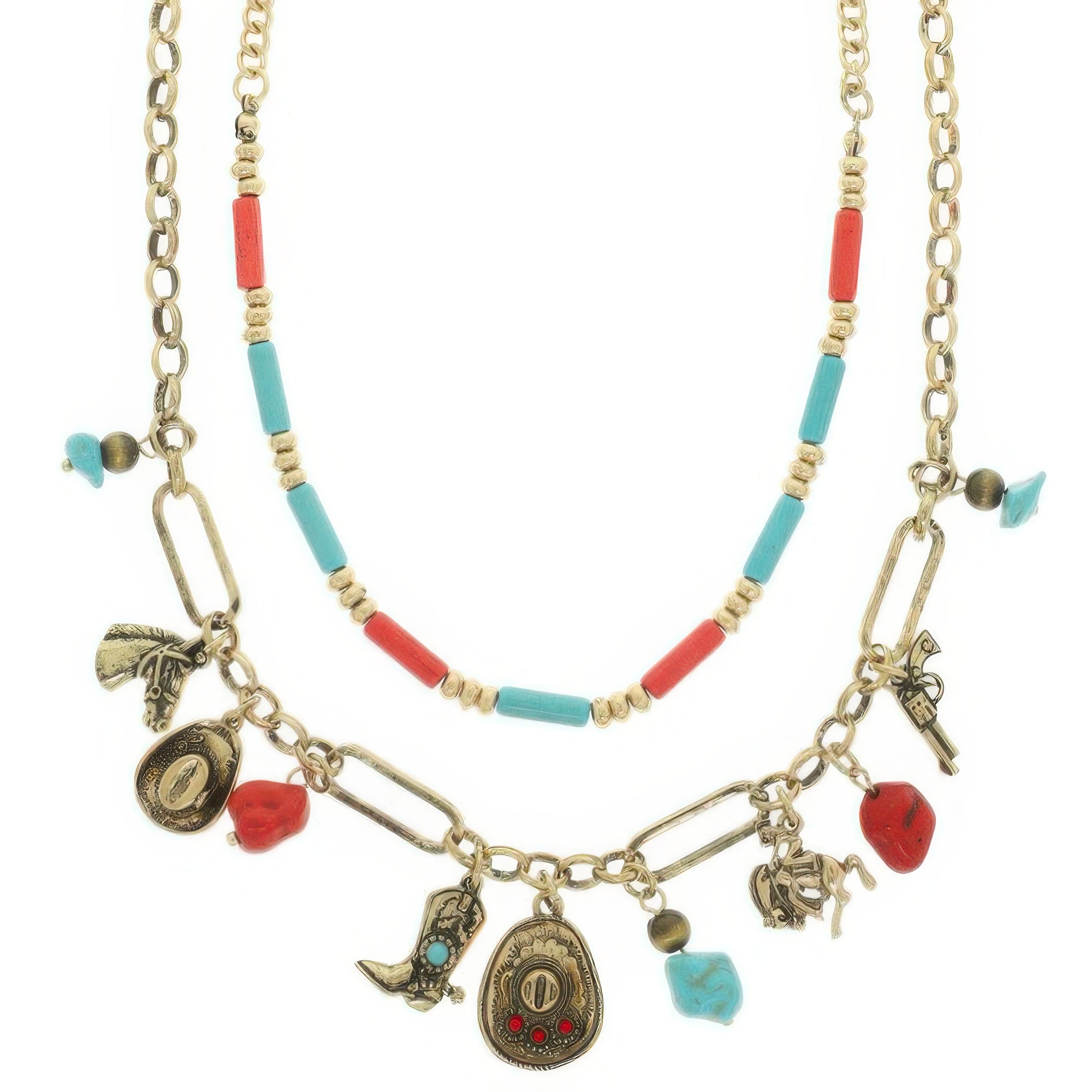 turquoise stone western necklace jewelry set for women