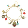 Western Theme Charm Bracelet With Toggle