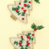 Eweled White Christmas Tree Post Earrings
