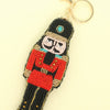 Christmas Nutcracker Seed Beaded Keychain