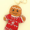 Christmas Gingerbread Seed Beaded Keychain