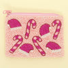 Candy Cane Santa Hat Seed Bead Coin Bag