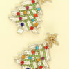Jeweled Christmas Tree Post Earrings