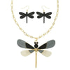 Dragonfly Necklace Set With Earrings