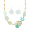 Sea Life Theme Necklace Set With Earrings