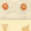 2 Pair Gameday Basketball Theme Earring Set