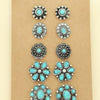 Western Flower Theme 5 Pair Earring Set