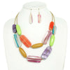 Multi Strand Natural Gemstone Beaded Necklace Set