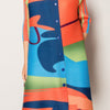 Abstract Print Pleated Lapel Shirtdress