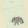 Safari Abalone Elephant Pendant Necklace
