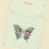 Whimsical Abalone Butterfly Pendant Necklace