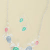 Sea Life Rhinestone Metal Bib Necklace Set