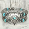 Western Heart Turquoise Bead Bracelet