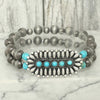 Western Concho Turquoise Bead Bracelet