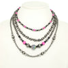 Western Multi Strand Checkerball Pendant Necklace