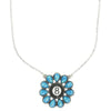 Western Eight Ball Flower Penadnt Necklace